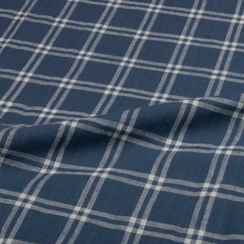 Grey White Pure Cotton Handwoven Fabric