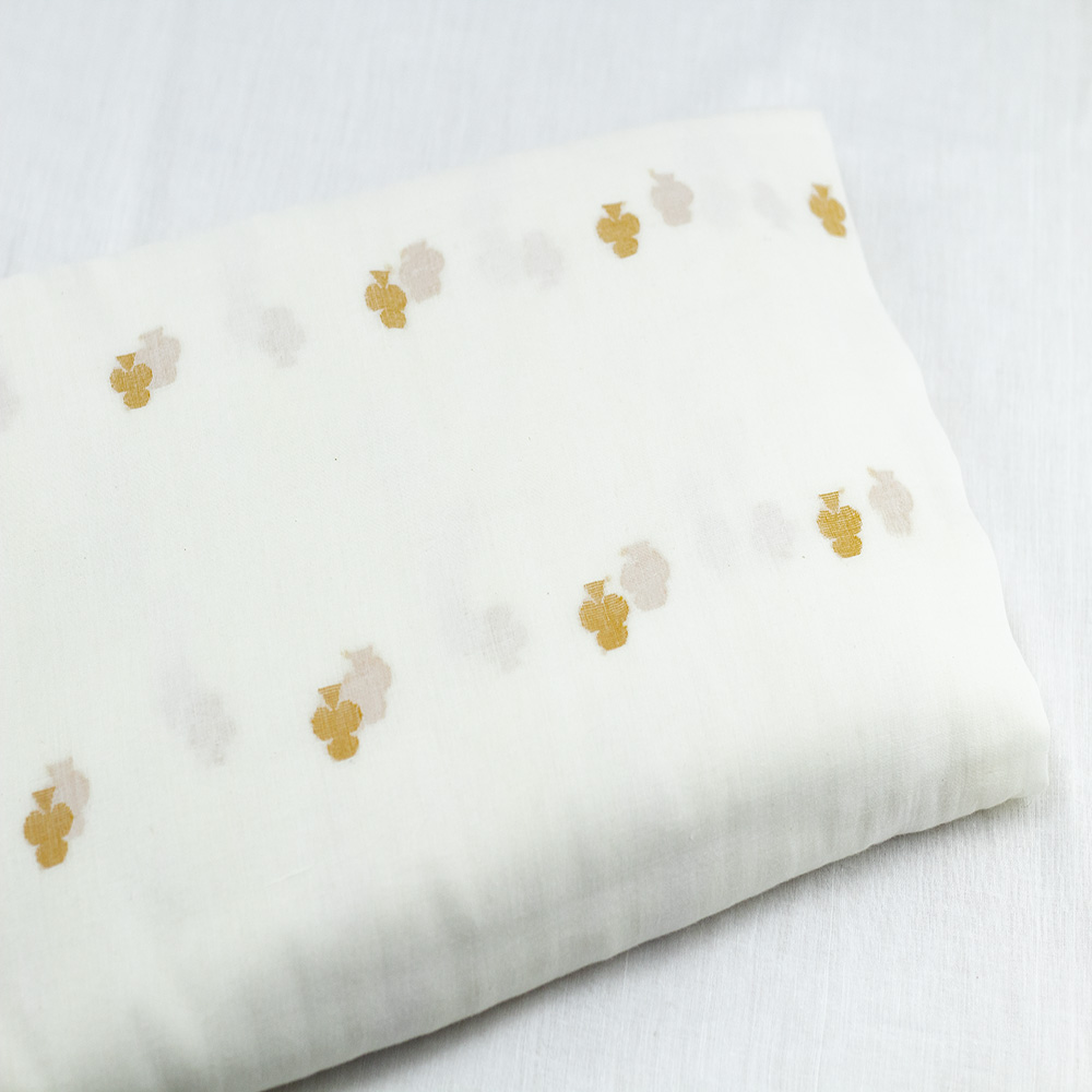 Geometric Cream Jamdani Pure Cotton 55 GSM Fabric 77