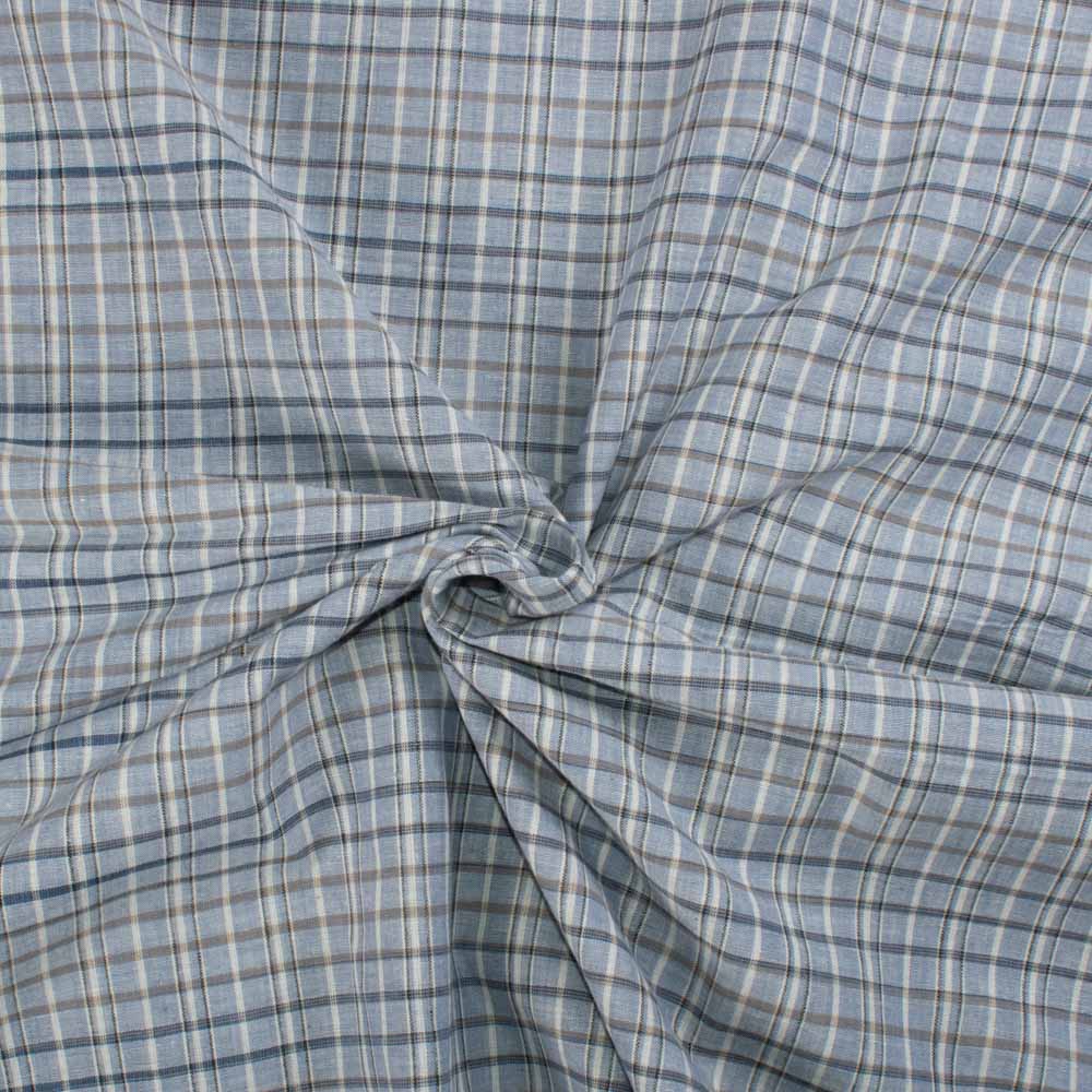 Check Grey Yarn Tie Dye Pure Cotton 95 GSM Handwoven Fabric