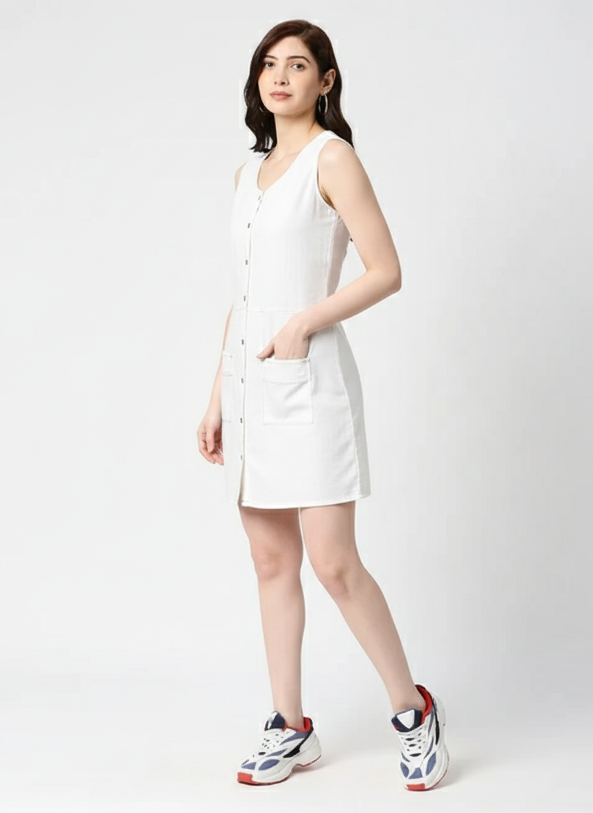 A-Line Simple Dress With Pockets