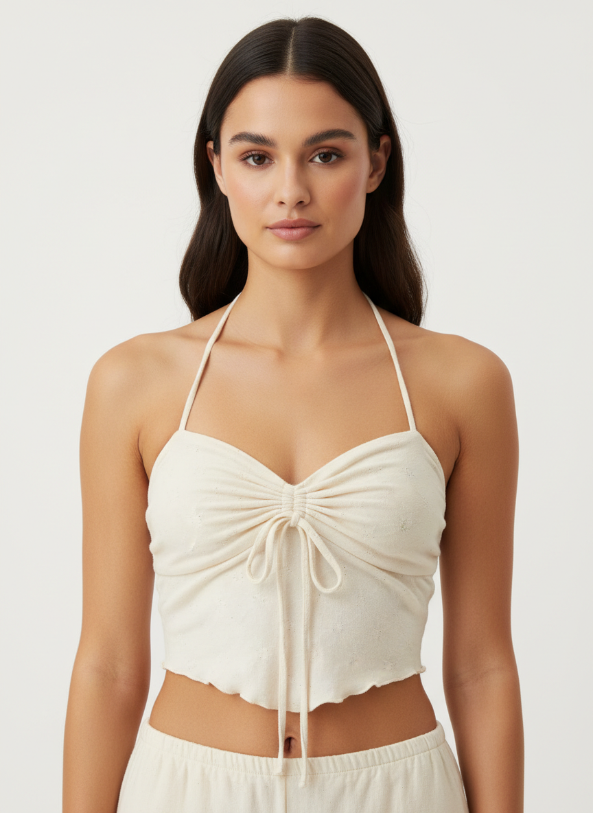Sweetheart Halter Neck Tie Top
