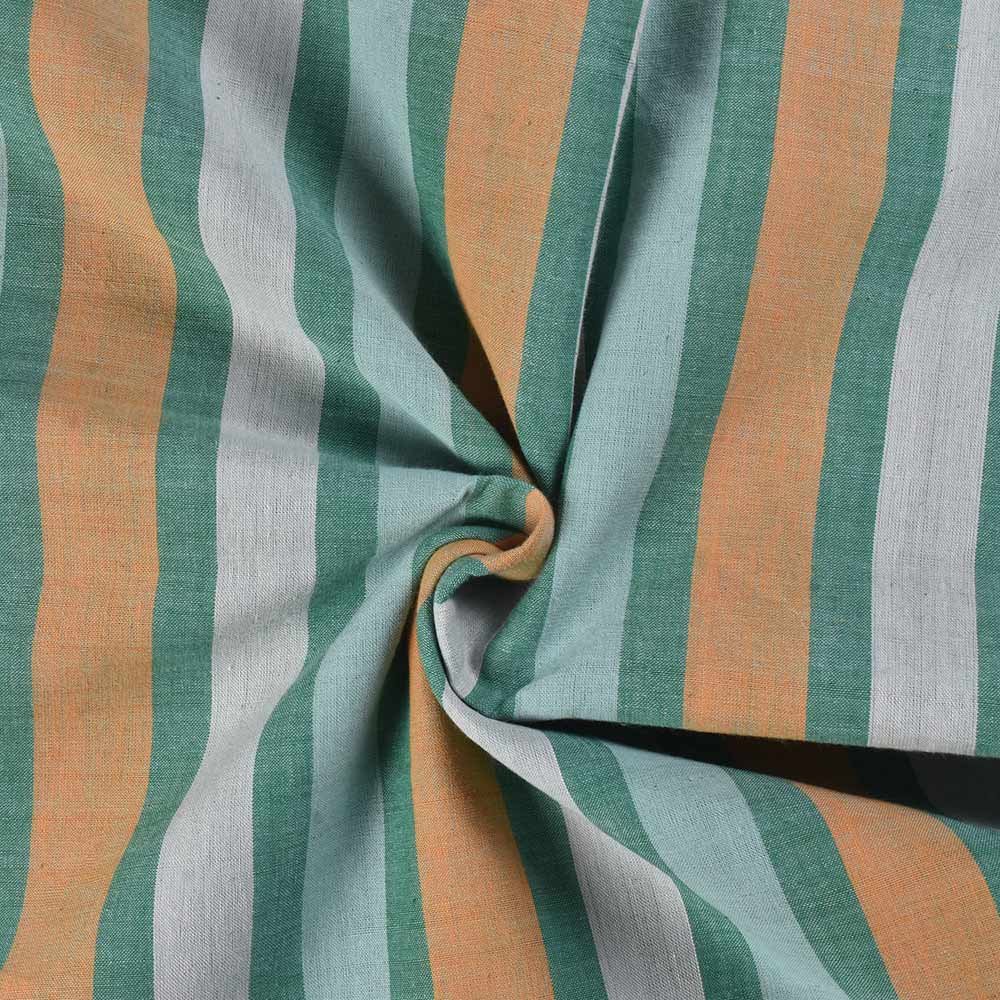Stripe Multicolor Pure Cotton 100 GSM Handwoven Fabric 268