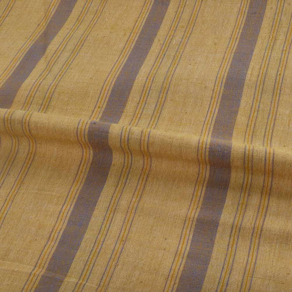 STRIPE YELLOW PURE COTTON 90 GSM HANDWOVEN FABRIC