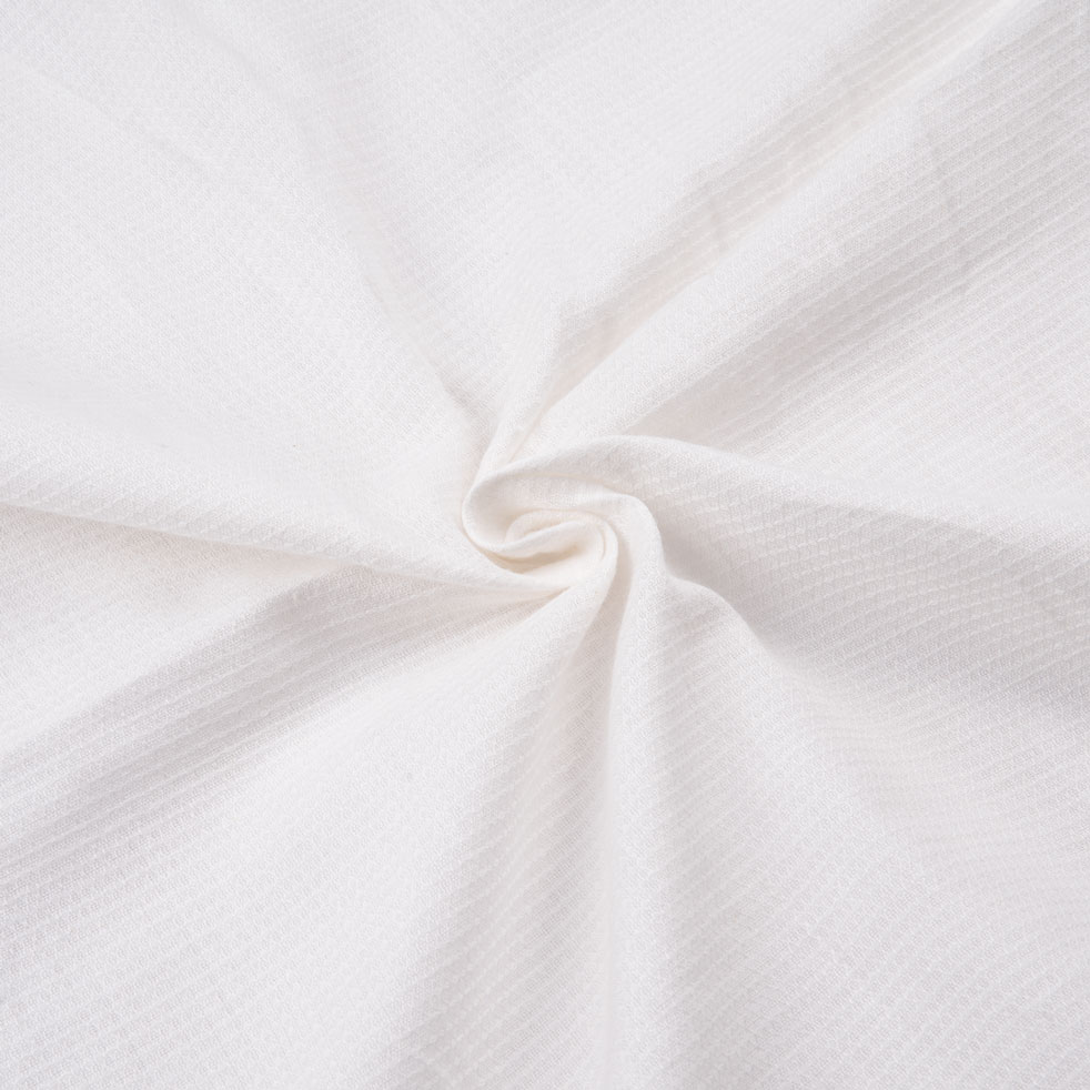 White Jacquard Mercerised Cotton 94 GSM Fabric