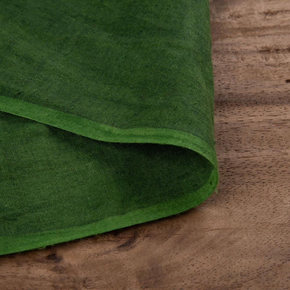 Plain Green Khadi Cotton 69 GSM Handwoven Fabric