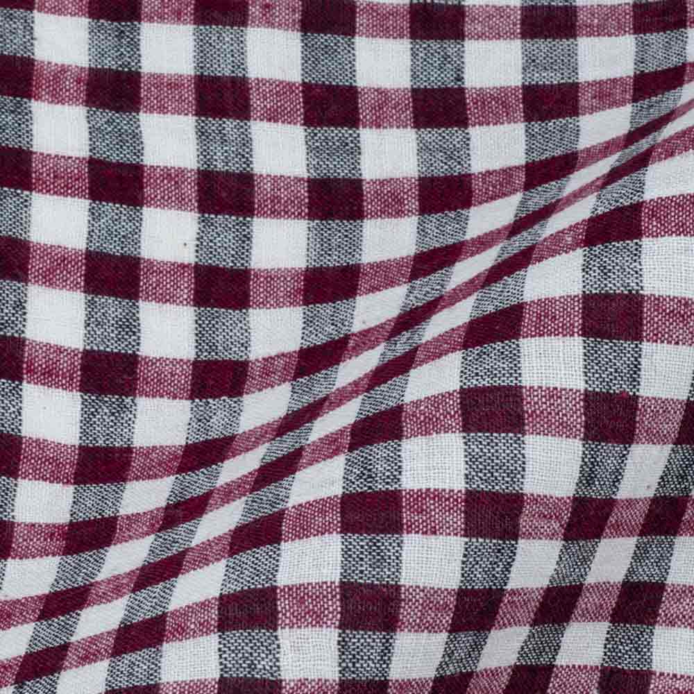 Check Multicolour Pure Cotton 60 GSM Handwoven Fabric