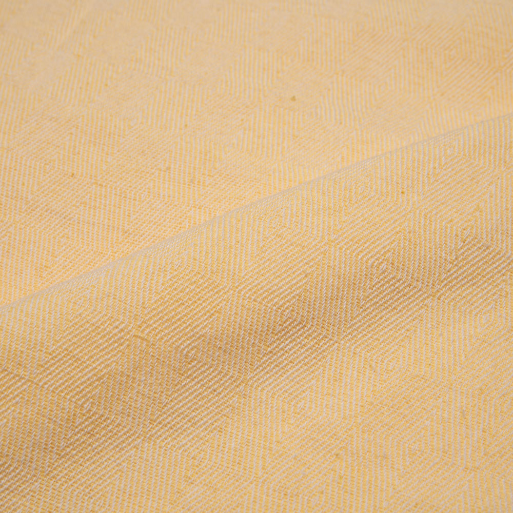 DIAMOND TWILL YELLOW JACQUARD COTTON KHADI 145 GSM FABRIC