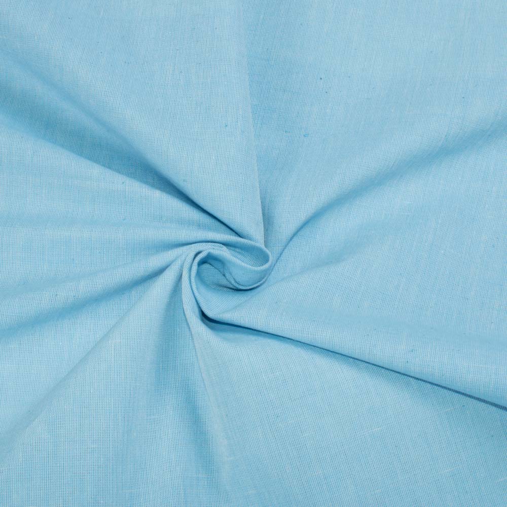 Chambray Blue Khadi Cotton 125 GSM Handwoven Fabric