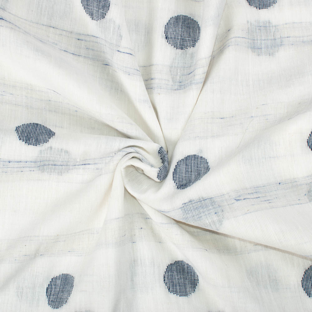Geometric White Futki Jamdani Pure Khadi 85 GSM Handwoven Fabric 35