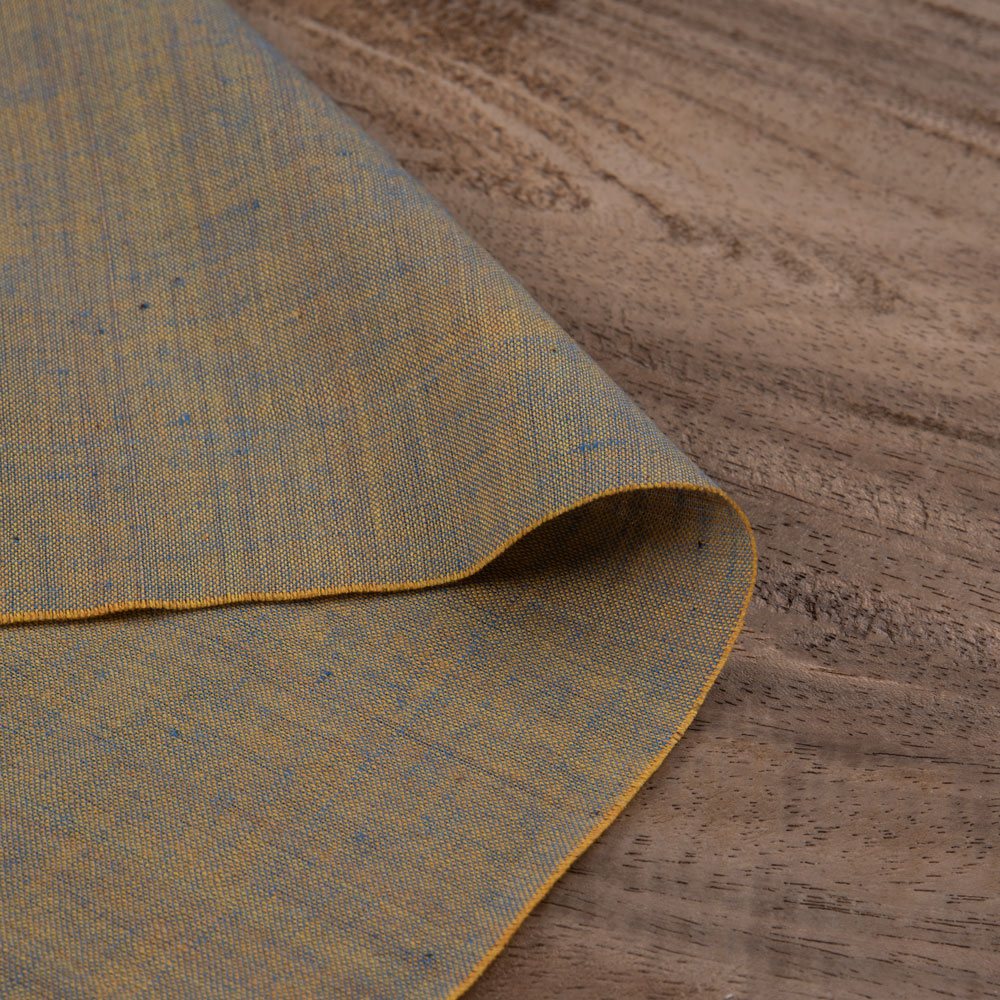 Cross Colour Olive Pure Cotton 92 GSM Handwoven Fabric
