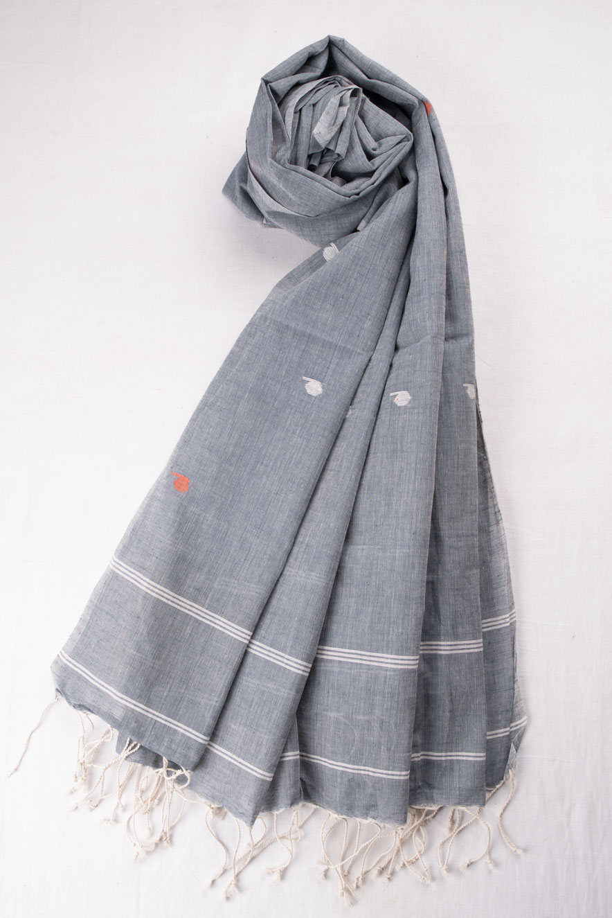HANDWOVEN GREY SCARF
