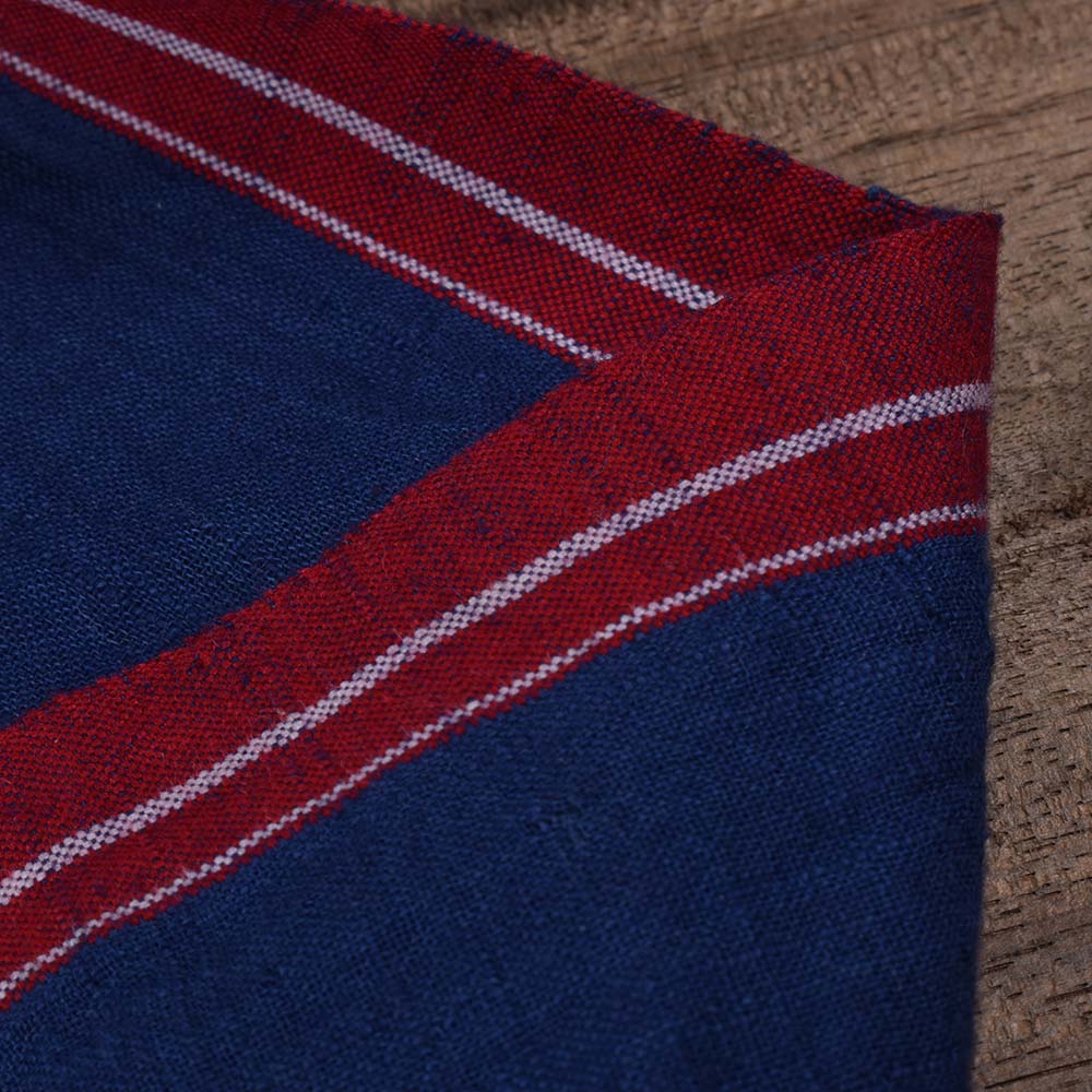 Plain Blue Pure Cotton 195 GSM Handwoven Fabric