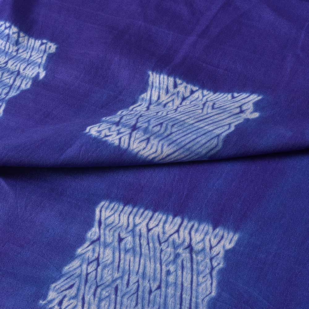 ABSTRACT BLUE SHIBORI 90 GSM MERCERISED COTTON FABRIC 55