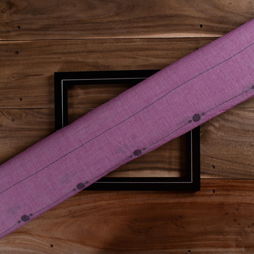 Geometric Pink Jamdani Pure Cotton 64 GSM Handwoven Fabric