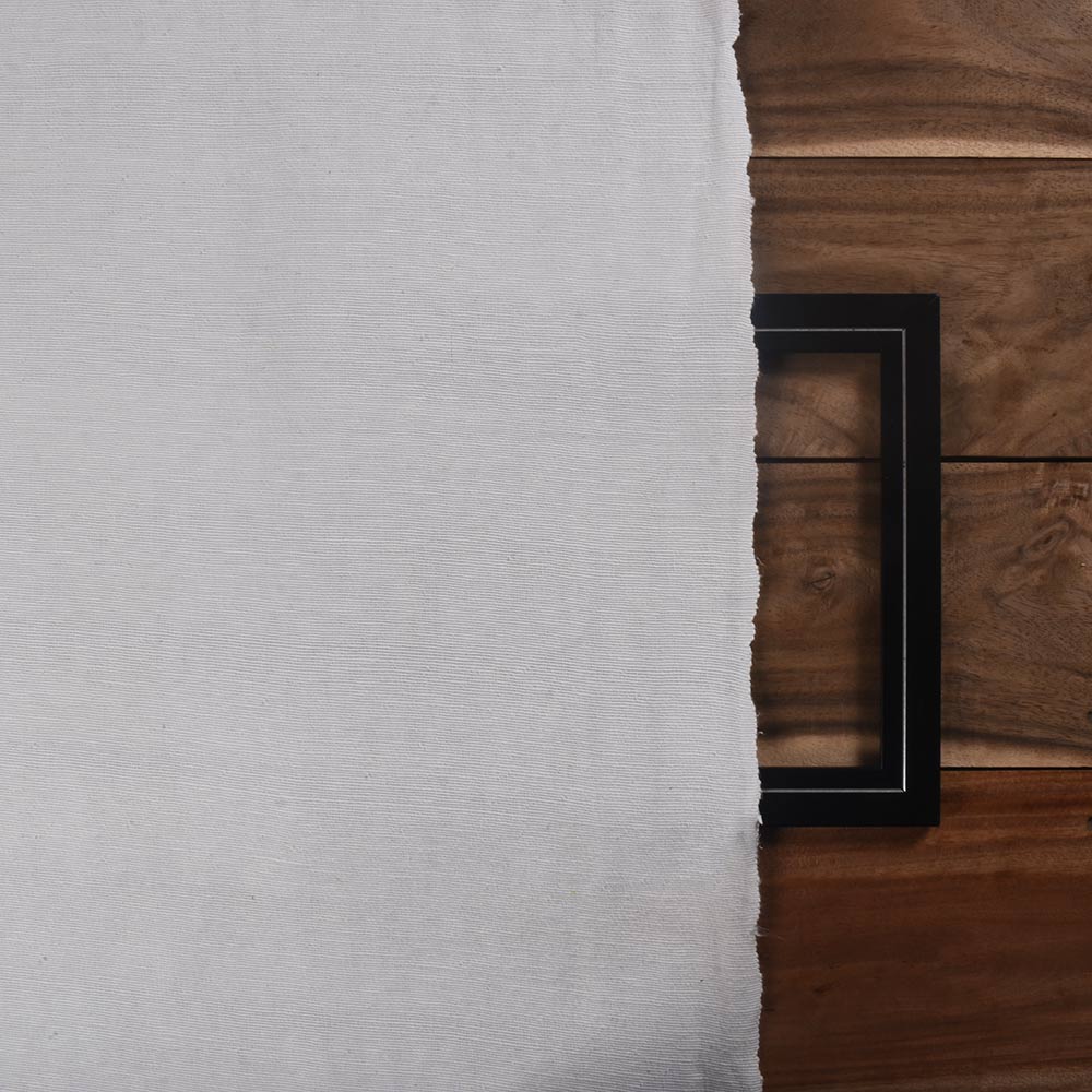 PLAIN WHITE HEMP & COTTON 360 GSM HANDWOVEN FABRIC