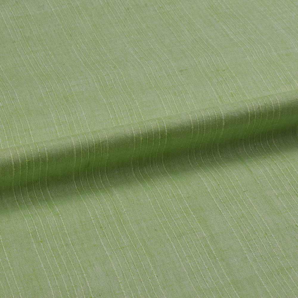 STRIPE LIME GREEN PURE COTTON 80 GSM HANDWOVEN FABRIC