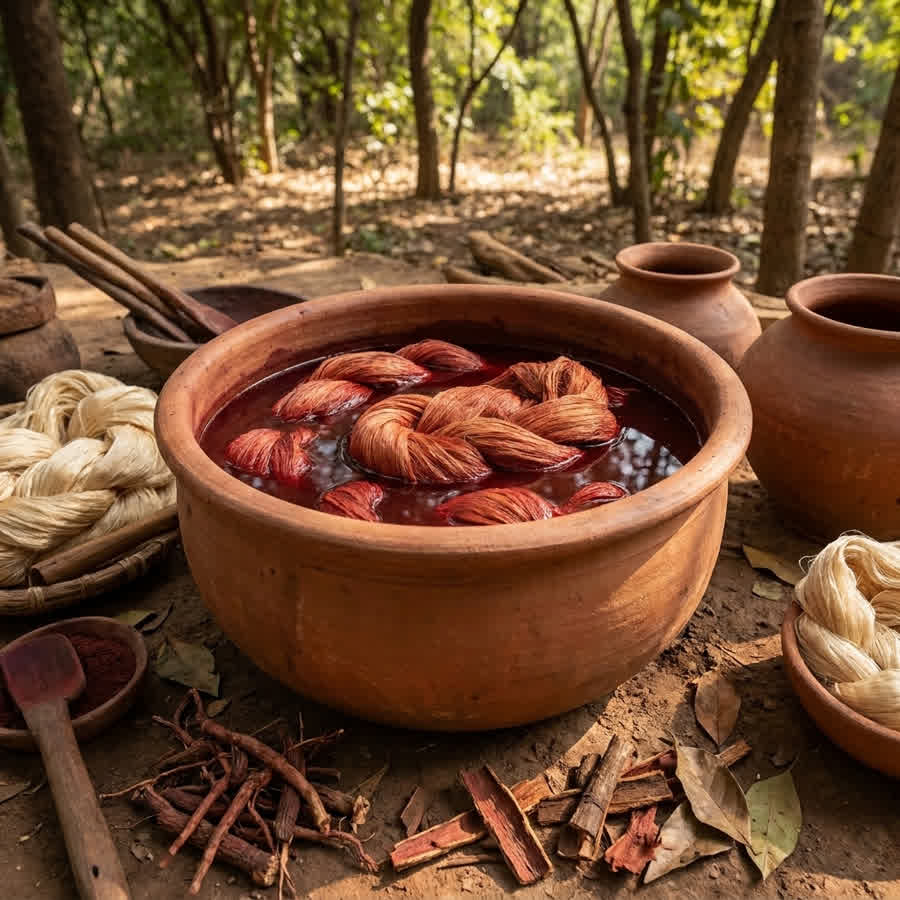Dye Affinity: How Raw Silk Interacts with Natural Pigments — Anuprerna handloom