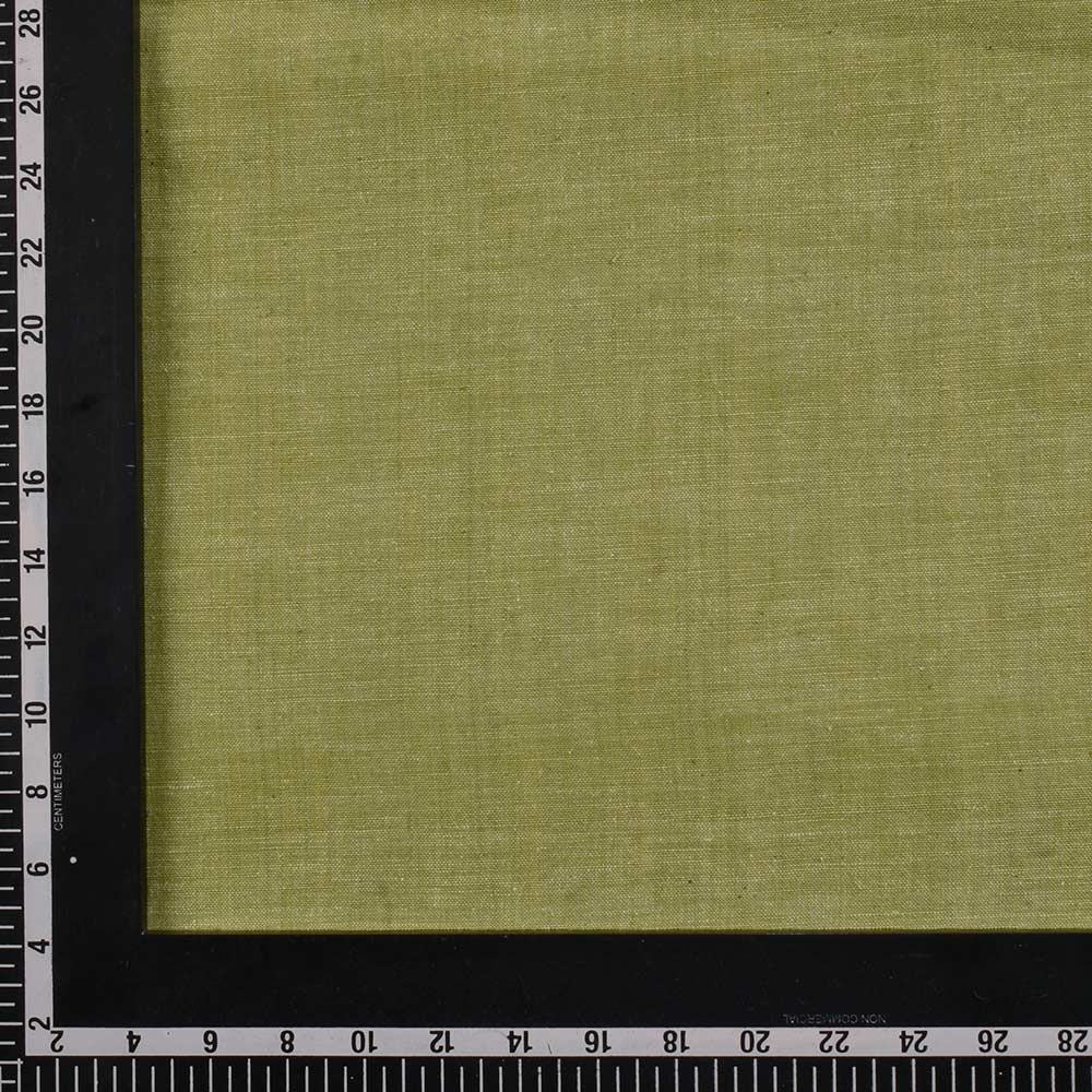 CHAMBRAY GREEN KHADI COTTON 115 GSM HANDWOVEN FABRIC