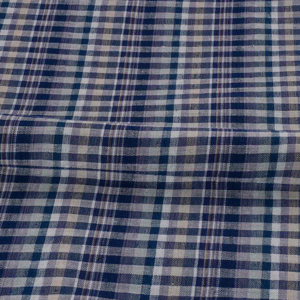 CHECK MULTI COLOR PURE COTTON 110 GSM HANDWOVEN FABRIC