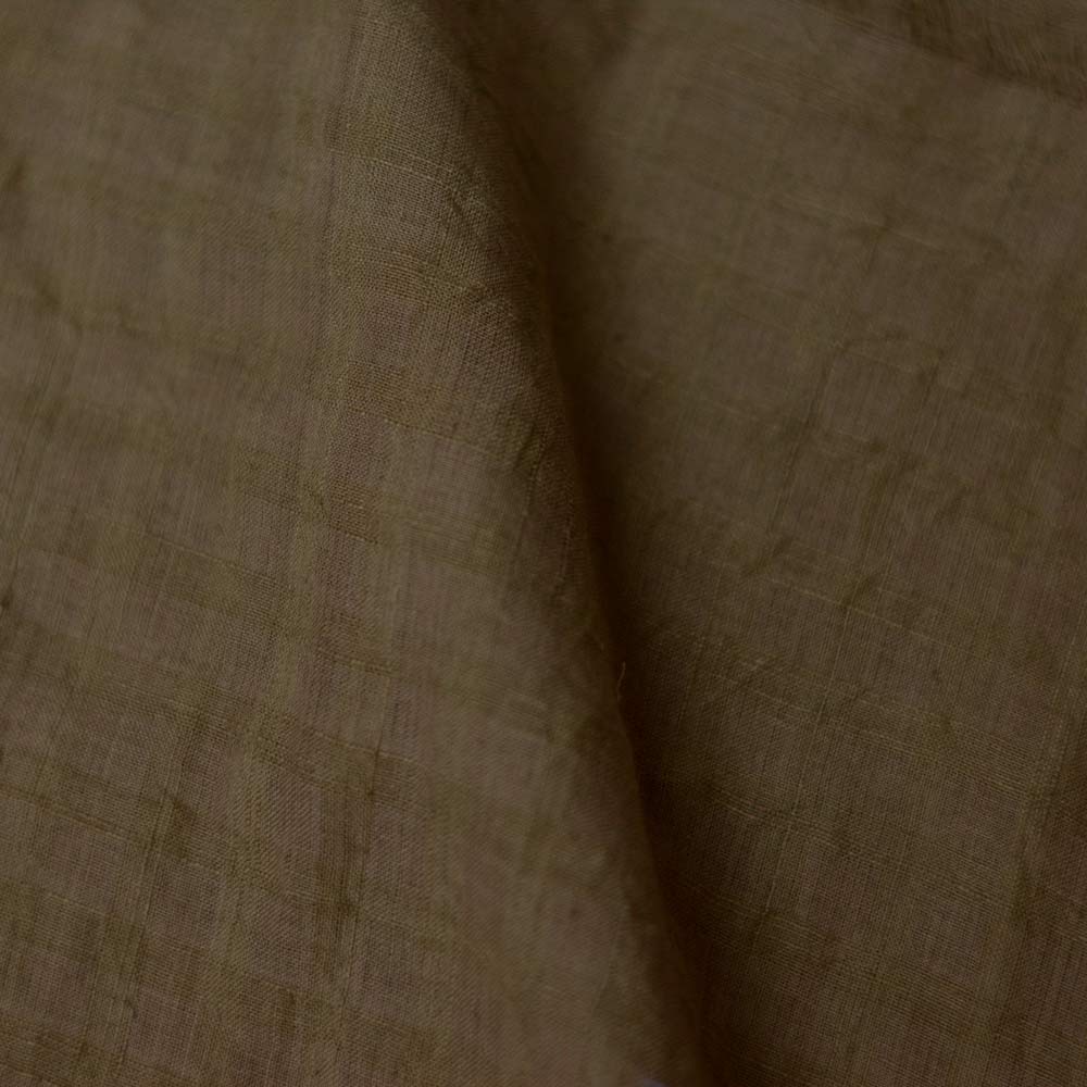 Check Brown Pure Cotton 70 GSM Handwoven Fabric