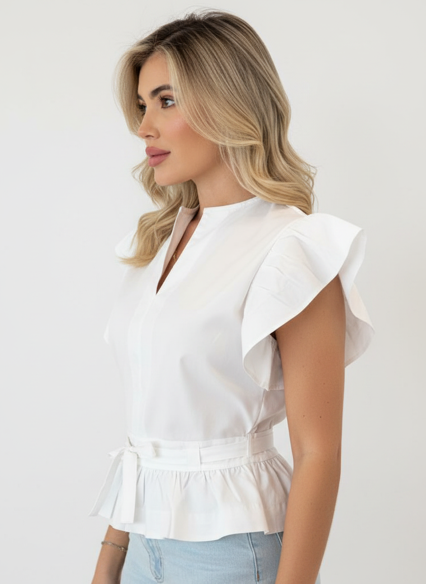Gathered Peplum Top