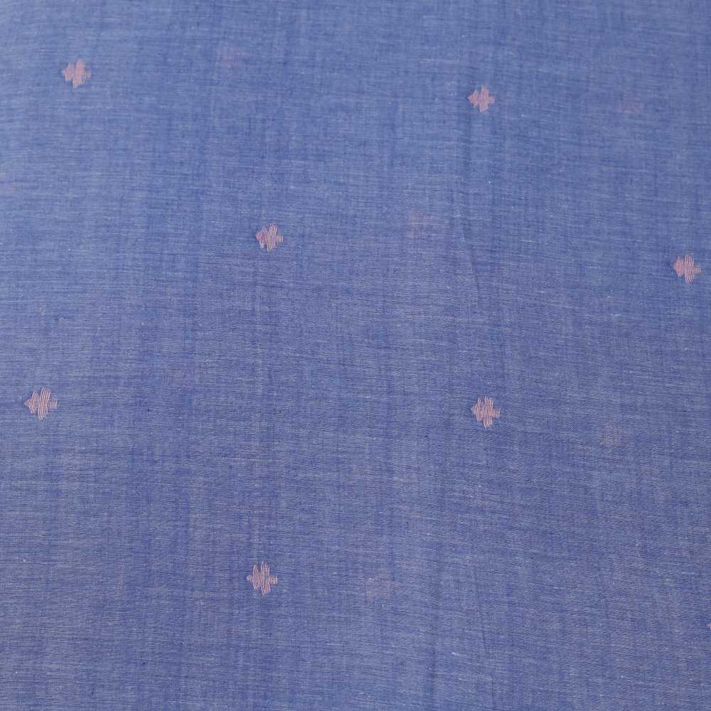GEOMETRIC BLUE JAMDANI PURE COTTON 55 GSM FABRIC 100