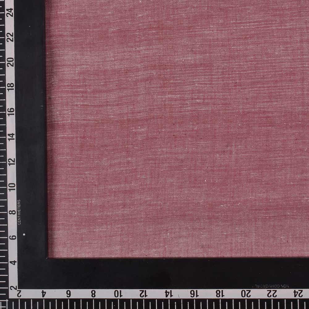 CHAMBRAY RED KHADI COTTON 75 GSM HANDWOVEN FABRIC