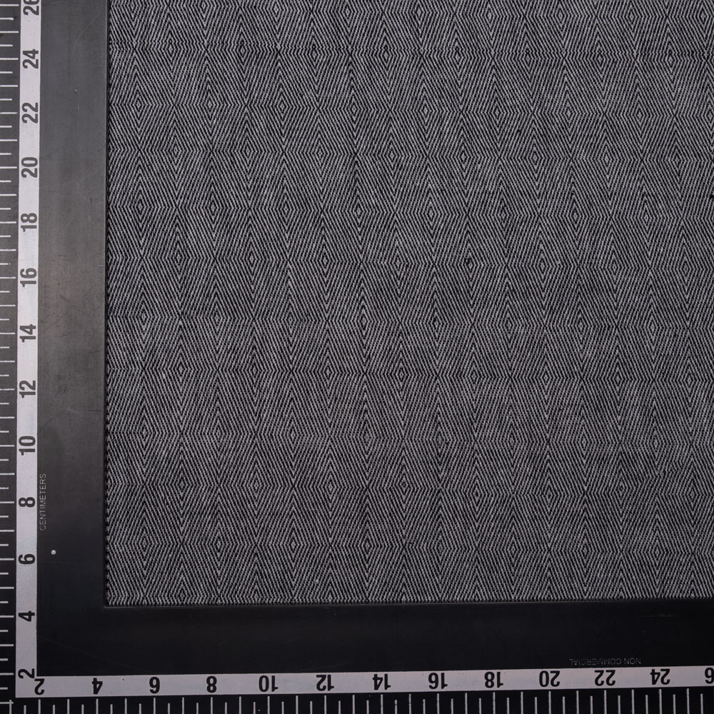 DIAMOND TWILL BLACK JACQUARD COTTON KHADI 145 GSM FABRIC