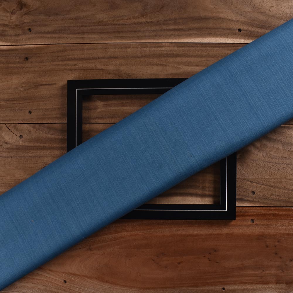 Stripe Blue Pure Cotton 74 GSM Handwoven Fabric P9