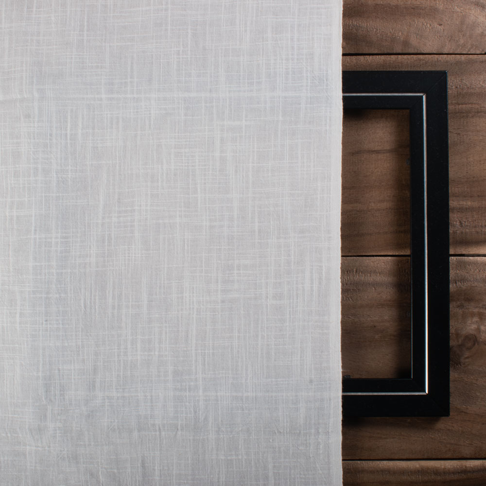 WHITE PURE COTTON 105 GSM HANDWOVEN FABRIC - BLEACHED, DYEABLE