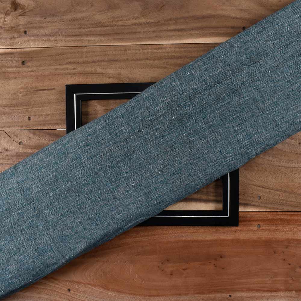 Chambray Grey Blue Khadi Cotton 158 GSM Handwoven Fabric
