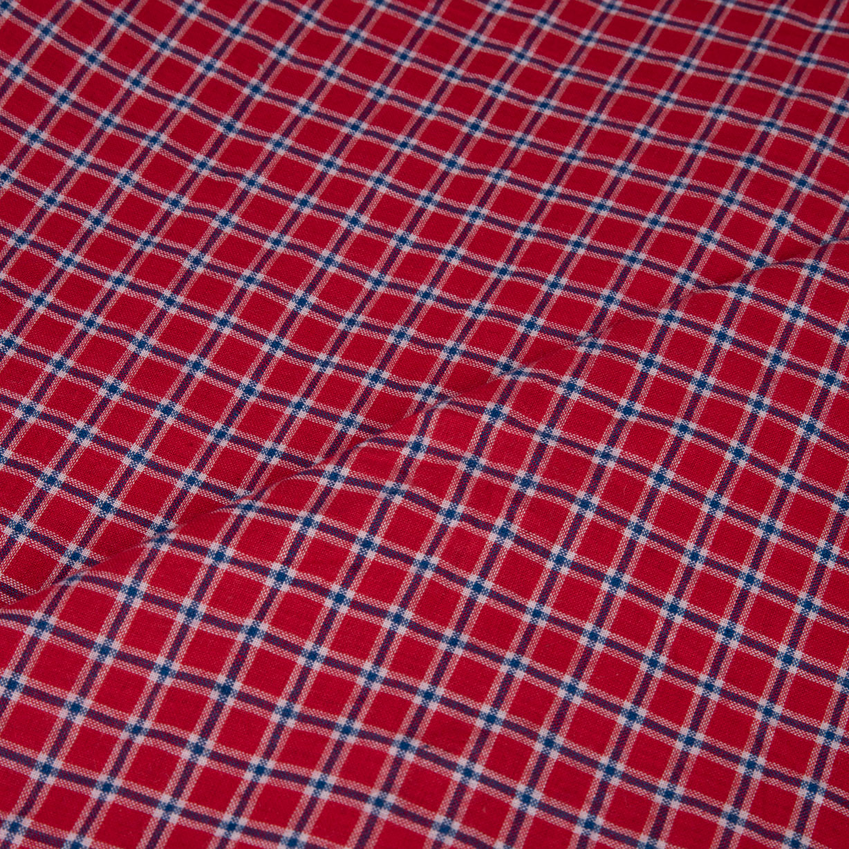 CHECK RED PURE COTTON 86 GSM HANDWOVEN FABRIC