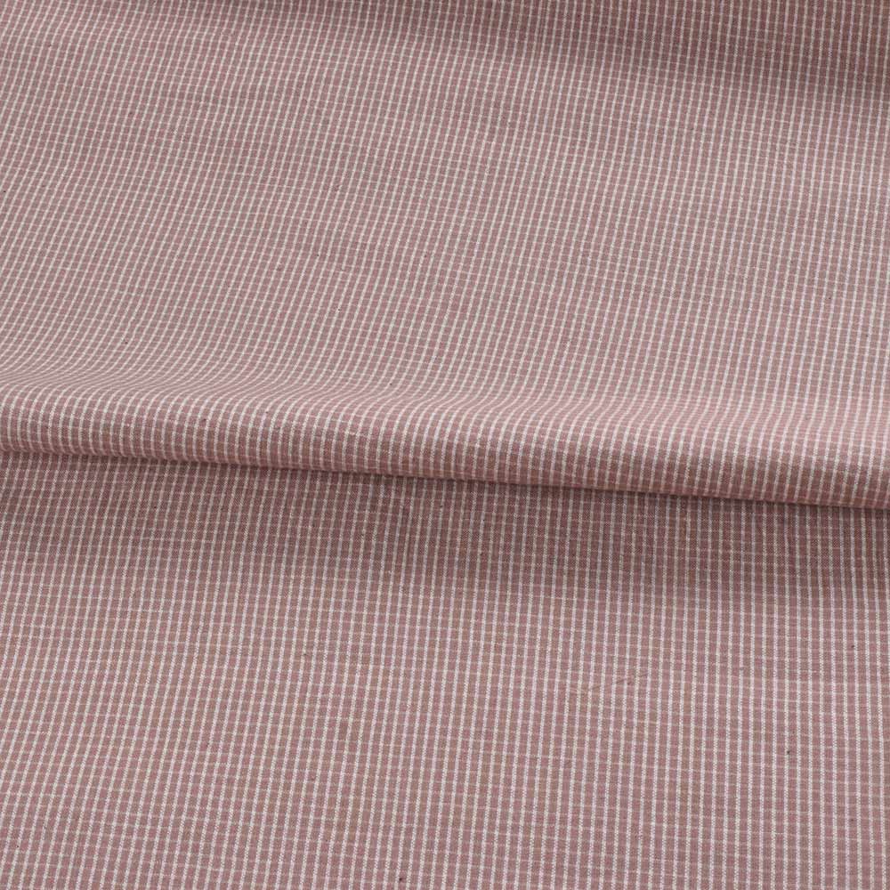 CHECK BROWN PURE COTTON 93 GSM HANDWOVEN FABRIC D8
