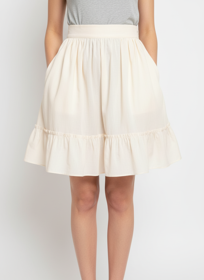 Tiered Gathered Skirt With Pockets