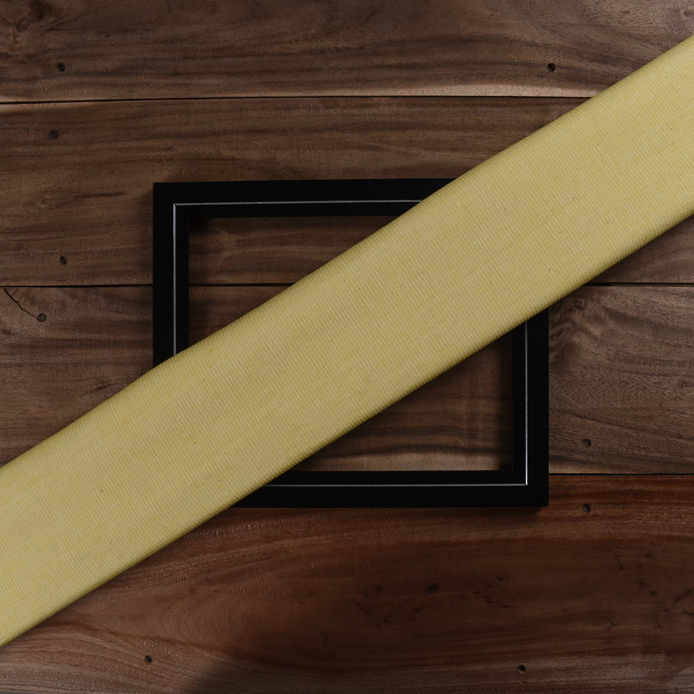 Stripe Light Yellow Pure Cotton 90 GSM Handwoven Fabric