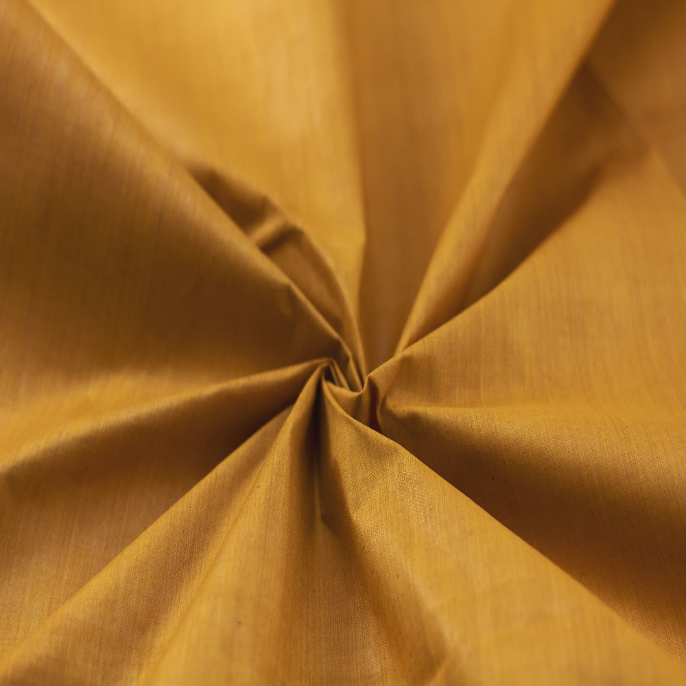 Plain Mustard Pure Cotton 92 GSM Handwoven Fabric