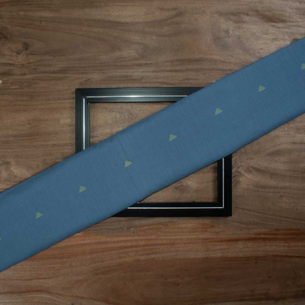 Geometric Blue Jamdani Pure Cotton 55 GSM Fabric 66