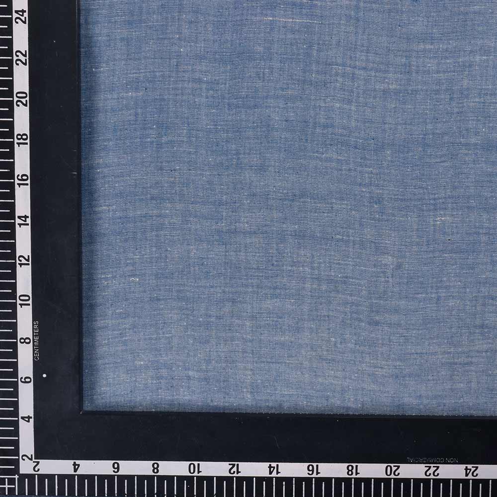 CHAMBRAY BLUE KHADI COTTON 62 GSM HANDWOVEN FABRIC