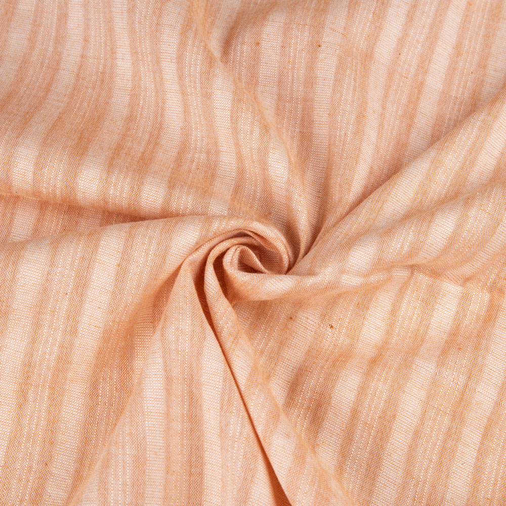 Stripe Peach Pure Cotton 85 GSM Handwoven Fabric