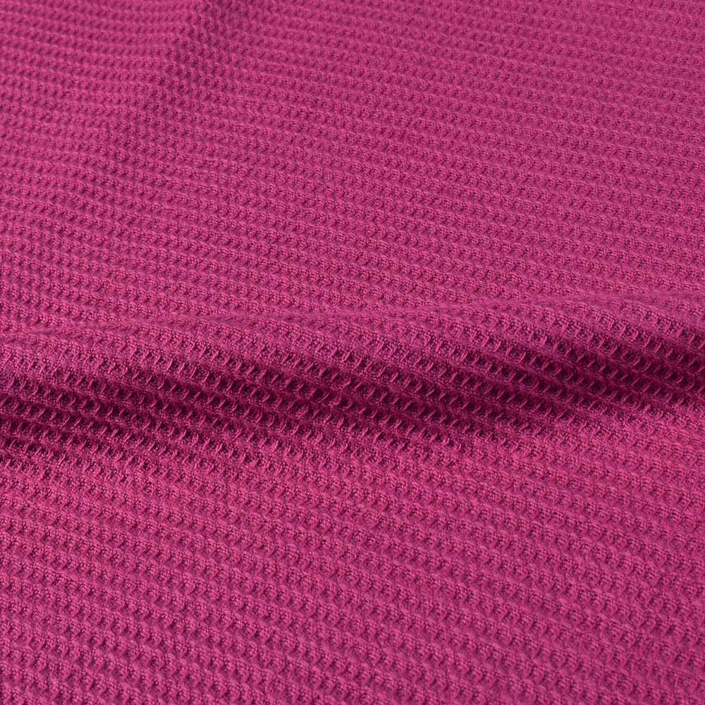 MAGENTA HONEYCOMB WEAVE PURE COTTON 122 GSM HANDWOVEN FABRIC