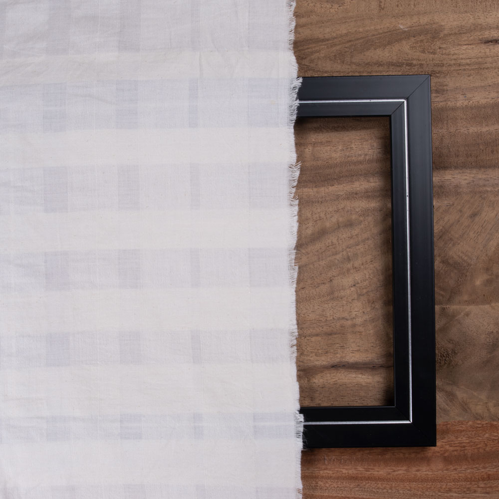 WHITE STRIPE COTTON 135 GSM FABRIC - BLEACHED WHITE & DYEABLE