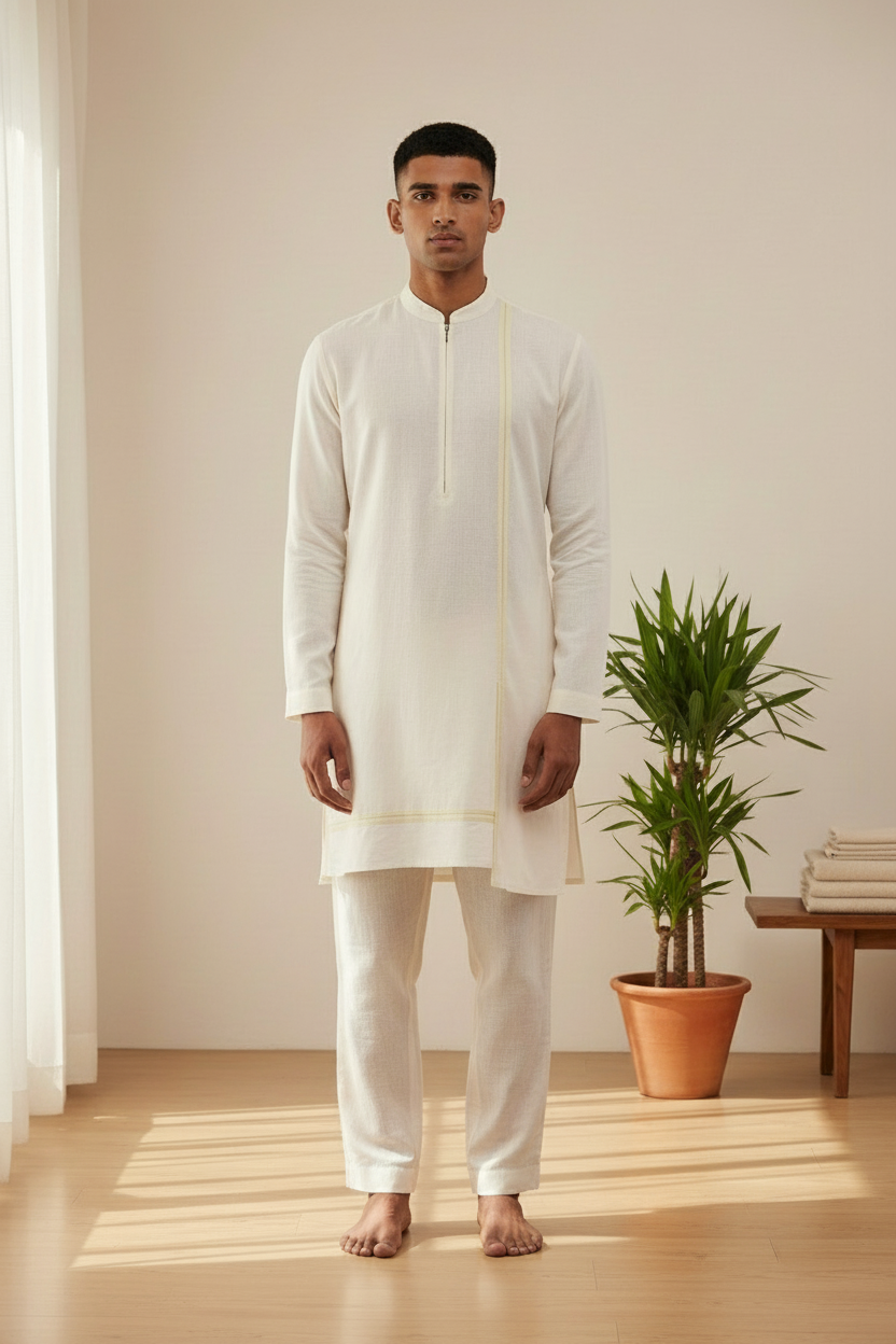 Aasymmetrical Kurta with shirt sleeves