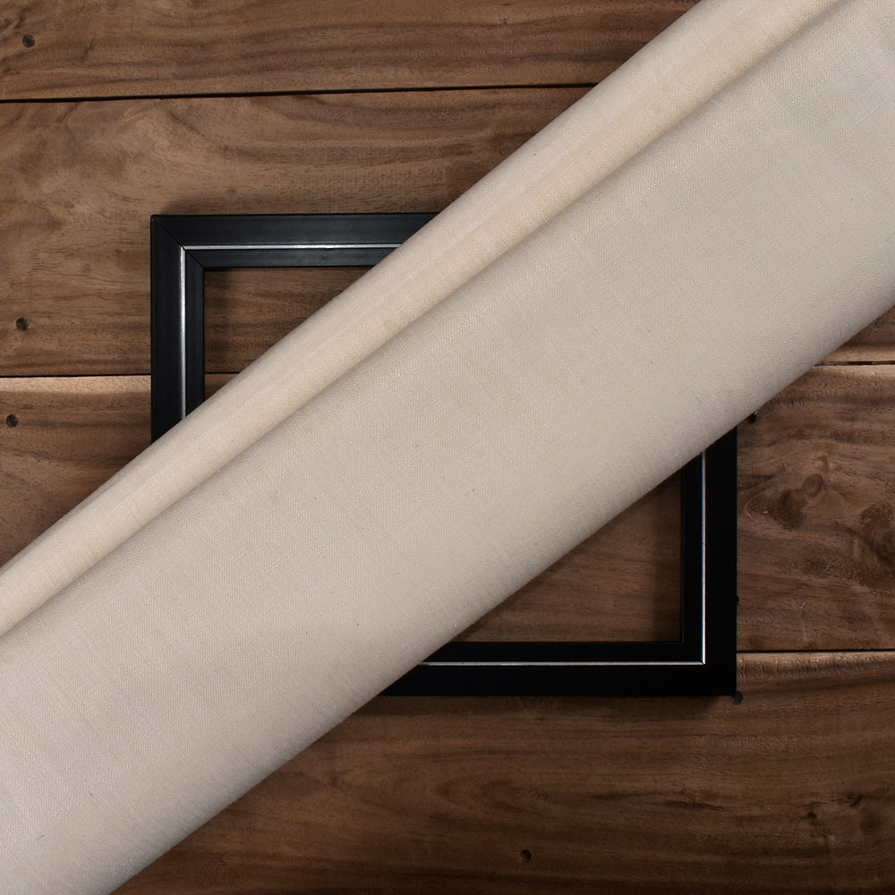 Plain Natural Pure Matka Silk 145 GSM Handwoven Fabric