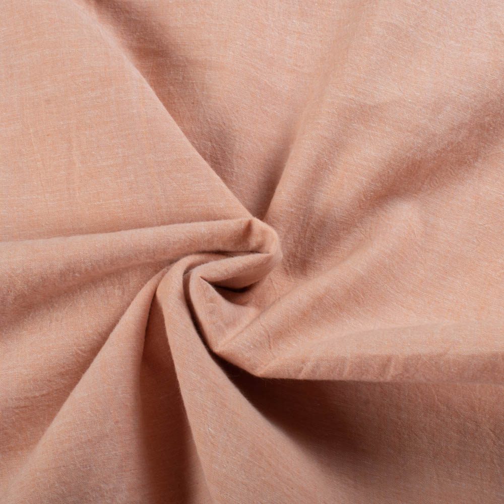 Chambray Orange Khadi Cotton 75 GSM Handwoven Fabric H41