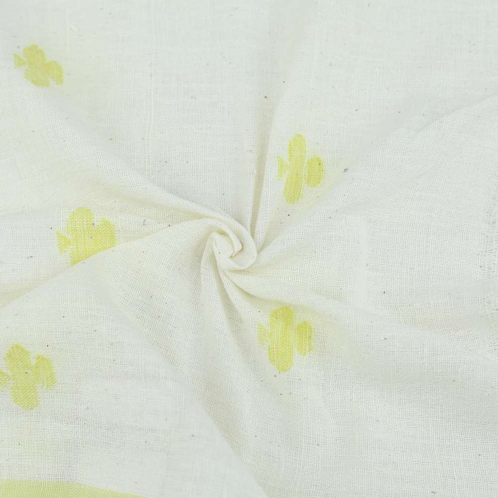 Geometric Cream Jamdani Pure Khadi 118 GSM Fabric
