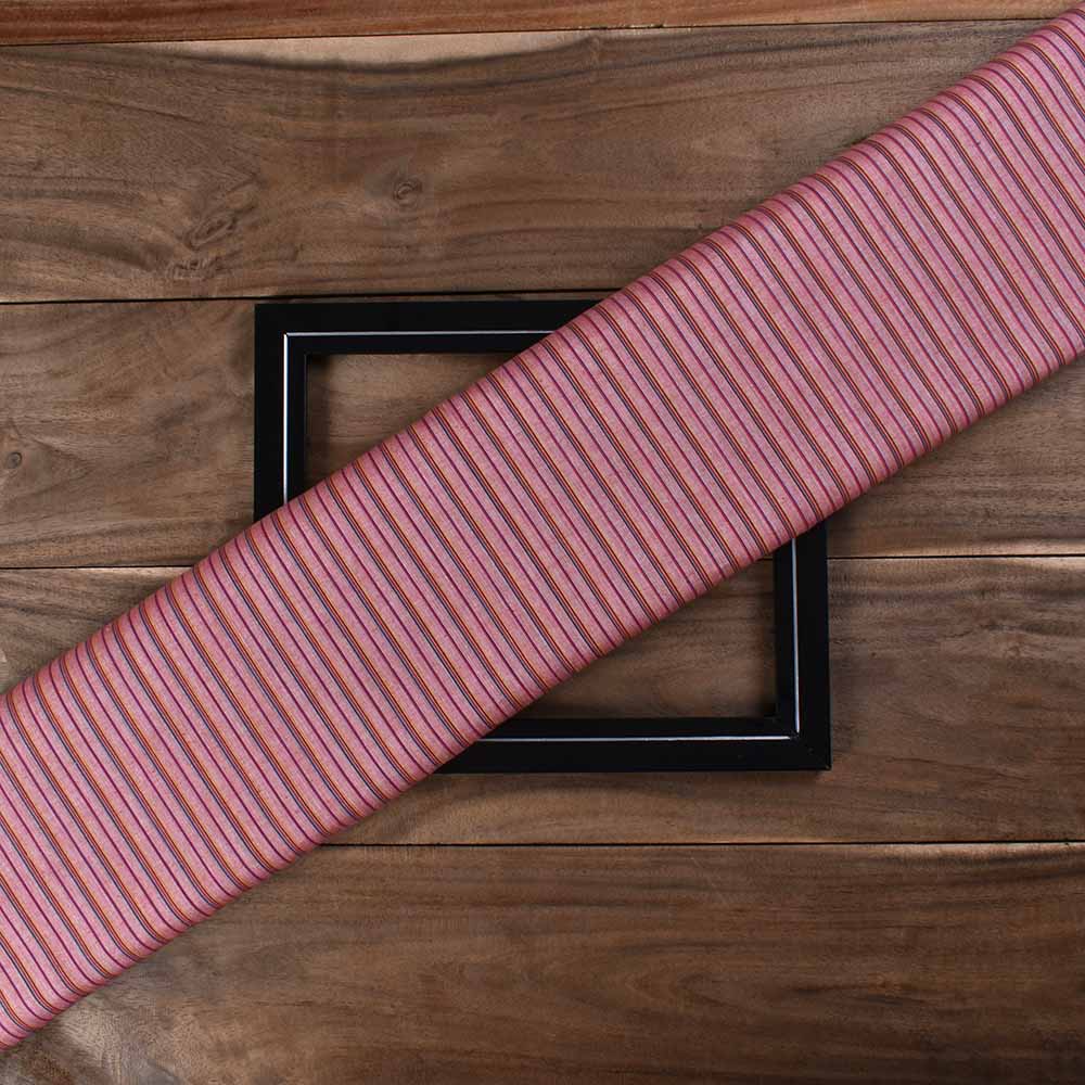 Stripe Red Pure Cotton 83 GSM Handwoven Fabric