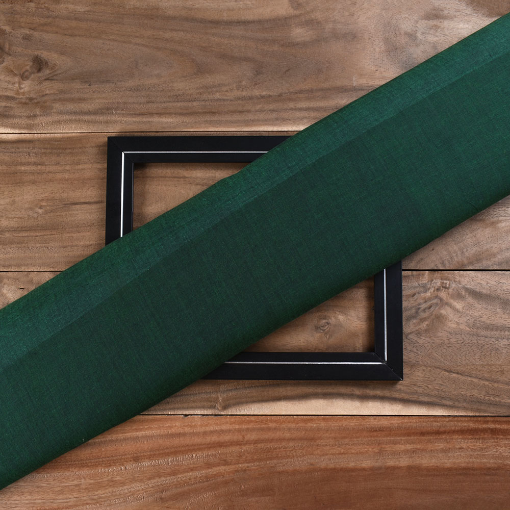 Plain Dark Green Pure Cotton 95 GSM Handwoven Fabric
