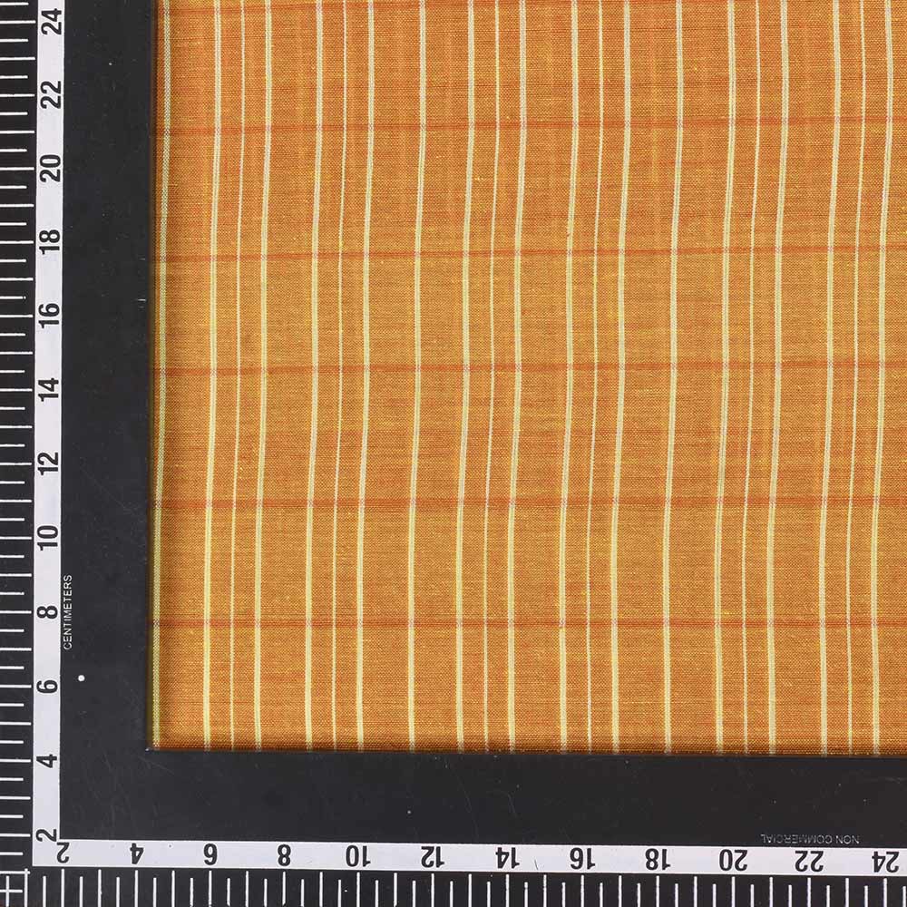 CHECK MUSTARD YELLOW PURE COTTON 66 GSM HANDWOVEN FABRIC