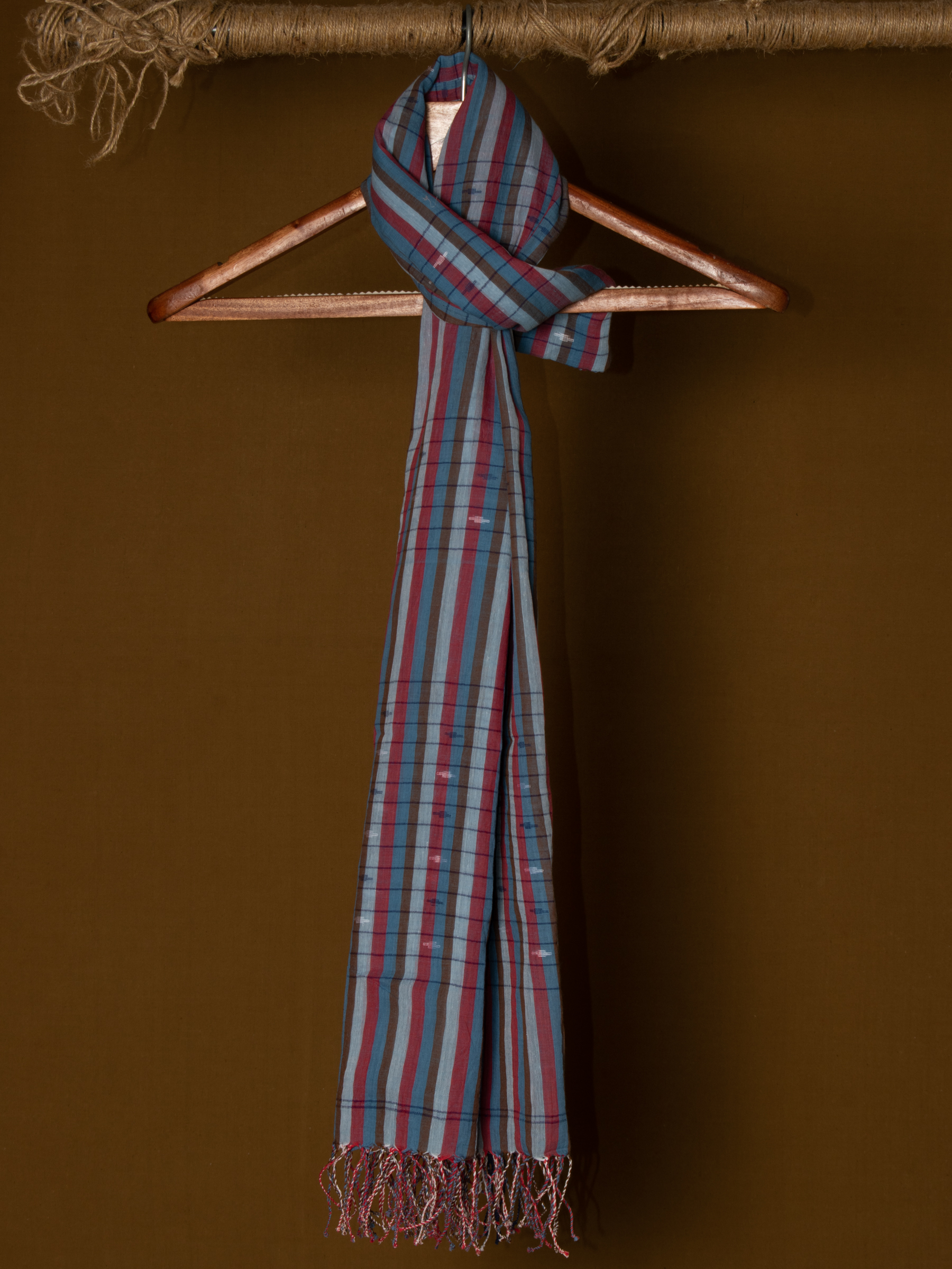 Multicolour Jamdani Handwoven Pure Cotton Scarf 09