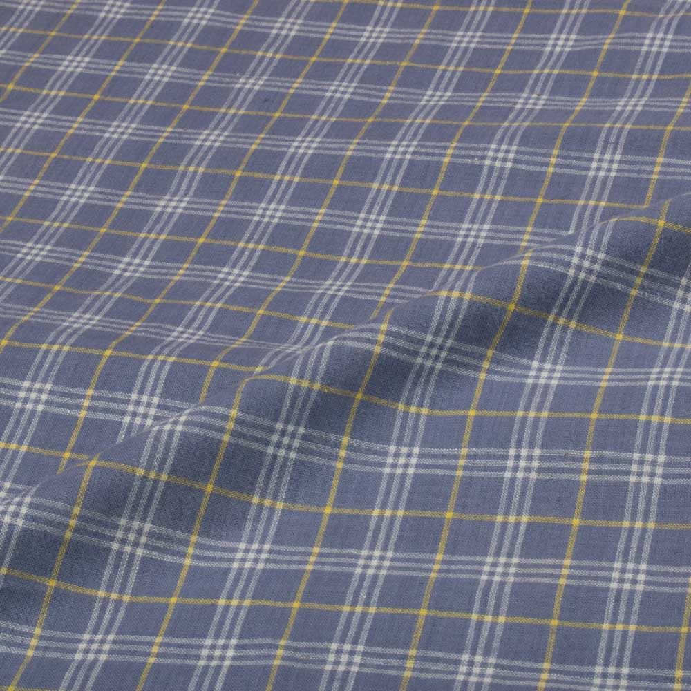 CHECK BLUE PURE COTTON 95 GSM HANDWOVEN FABRIC